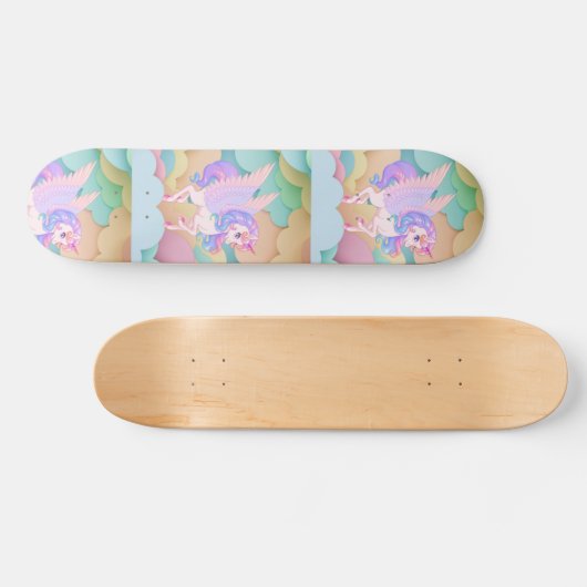 Skateboard mit Einhörnchen (Horizontal)