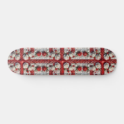 Skateboard mit englischer Rose Design (Horizontal)