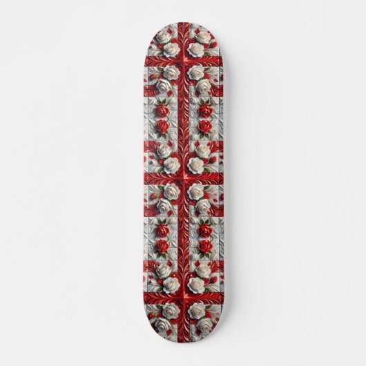 Skateboard mit englischer Rose Design (Vorne)