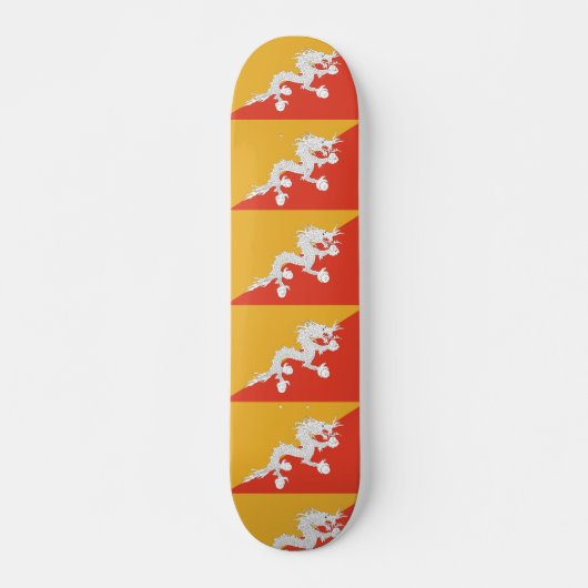 Skateboard mit Flagge Bhutans (Vorne)