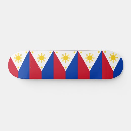 Skateboard mit Flagge der Philippinen (Horizontal)