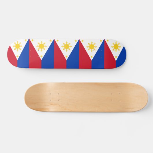 Skateboard mit Flagge der Philippinen (Horizontal)