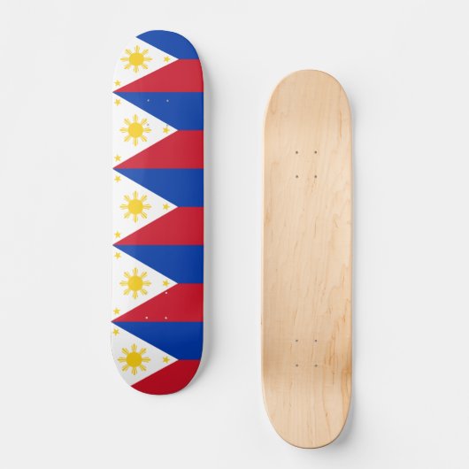 Skateboard mit Flagge der Philippinen (Vorderseite)