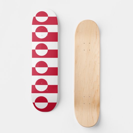 Skateboard mit Flagge Grönlands (Vorderseite)
