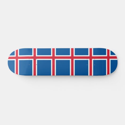 Skateboard mit Flagge Islands (Horizontal)