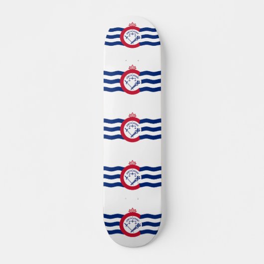 Skateboard mit Flagge von Cincinnati, Ohio, USA (Vorne)