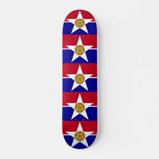 Skateboard mit Flagge von Dallas, USA (Vorne)
