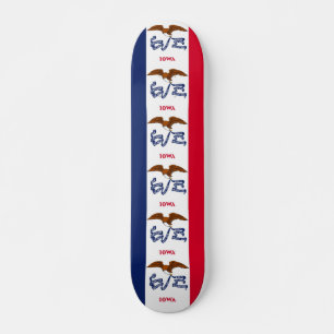 Skateboard mit Flagge von Iowa