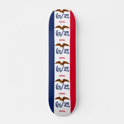 Skateboard mit Flagge von Iowa (Vorne)