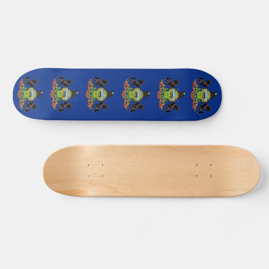 Skateboard mit Flagge von Pennsylvania (Horizontal)