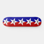 Skateboard mit Flagge von San Antonio, USA (Horizontal)