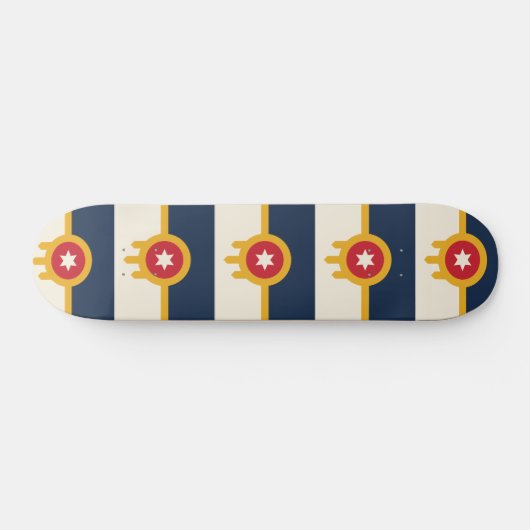 Skateboard mit Flagge von Tulsa, Oklahoma (Horizontal)