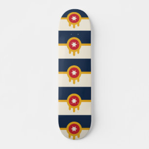 Skateboard mit Flagge von Tulsa, Oklahoma