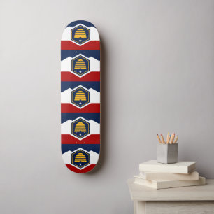 Skateboard mit Flagge von Utah, USA