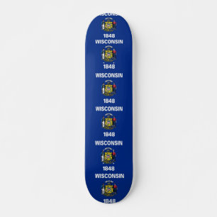 Skateboard mit Flagge von Wisconsin