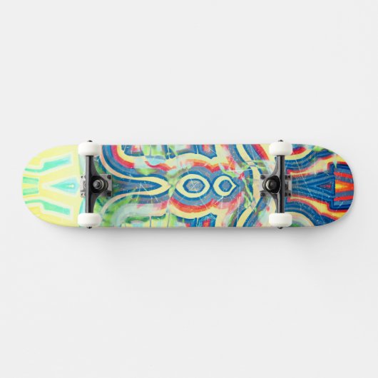 Skateboard mit gestörtem Regenbogen (Horizontal)