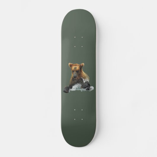 Skateboard mit Grizzlybär (Vorderseite)