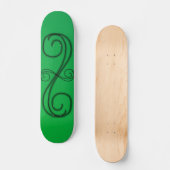 Skateboard mit grünen Kurven (Vorderseite)