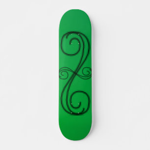 Skateboard mit grünen Kurven
