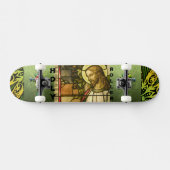Skateboard mit heilige Rollen-Jesus-Grafik (Horizontal)