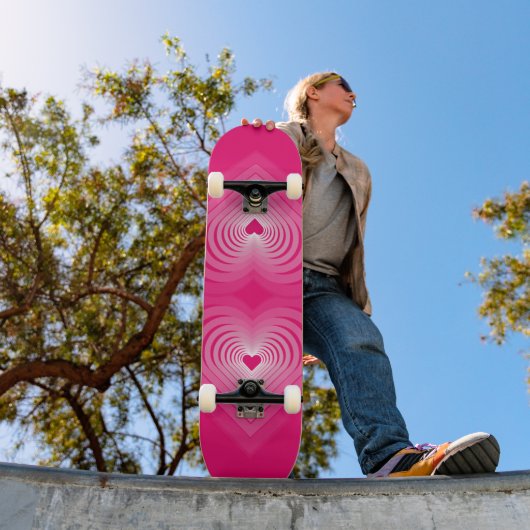 Skateboard mit Herz - Rosa (Außenbereich 1)