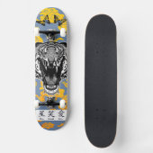 SKATEBOARD MIT JAPANISCHEN TIGER UND GELBEN (Vorderseite)