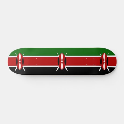 Skateboard mit kenianischer Flagge (Horizontal)