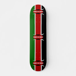 Skateboard mit kenianischer Flagge