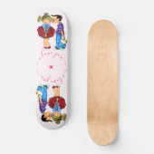 Skateboard mit mehrfacher Liebe - I Liebe You (Vorderseite)