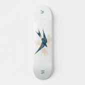 Skateboard mit Monogramm: Rauchschwalbe (Vorne)