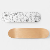 Skateboard mit niedlichen Dinosauriern. (Horizontal)