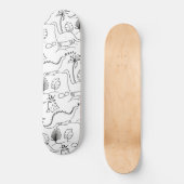 Skateboard mit niedlichen Dinosauriern. (Vorderseite)