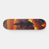 Skateboard mit Ninja und Feuer (Horizontal)