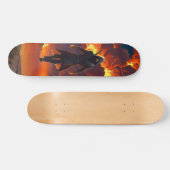 Skateboard mit Ninja und Feuer (Horizontal)