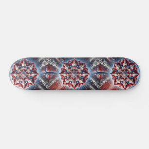 Skateboard mit norwegischer Farbgestaltung
