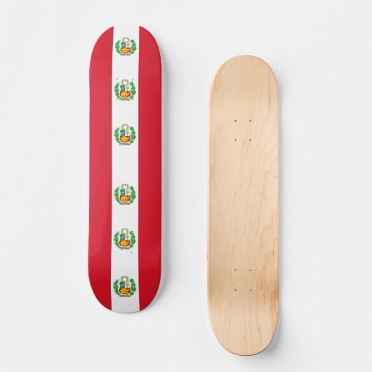 Skateboard mit Peru-Flagge (Vorderseite)