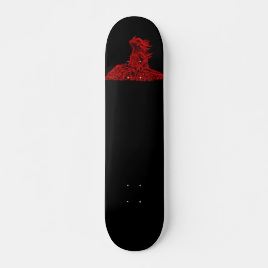 Skateboard mit Rote Drache am Felsen (Vorne)