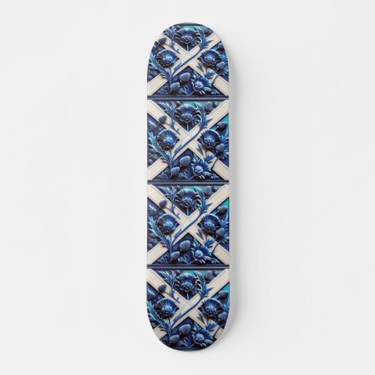 Skateboard mit Scottish Thistles Design (Vorne)