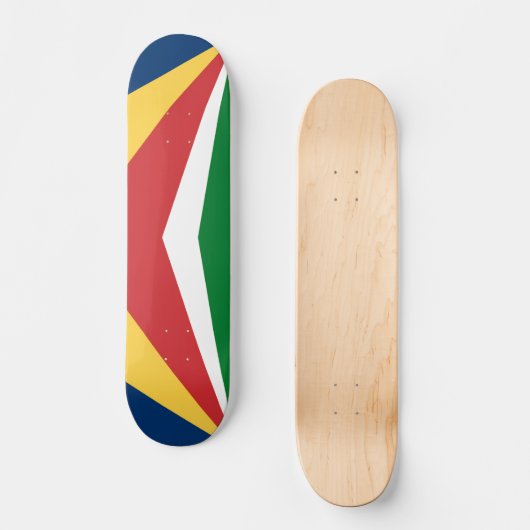 Skateboard mit Seychelles Colors Design (Vorderseite)
