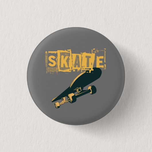 Skateboard mit Skate-Text Button (Vorderseite)