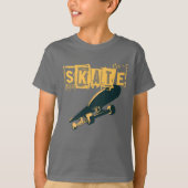 Skateboard mit Skate-Text T-Shirt (Vorderseite)