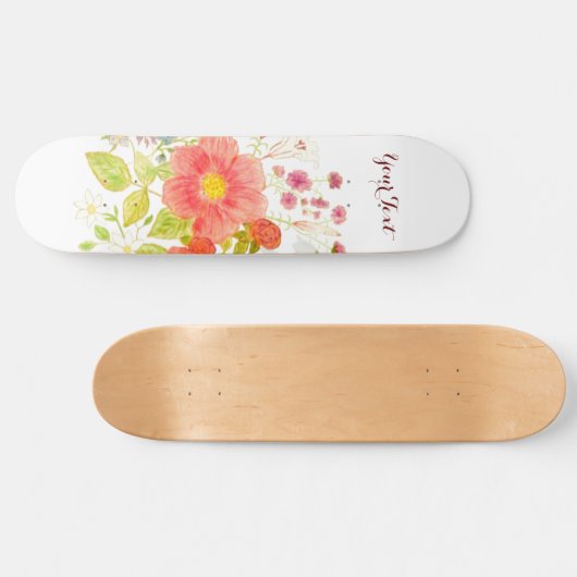 Skateboard mit Sommer-Blume (Horizontal)