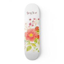 Skateboard mit Sommer-Blume