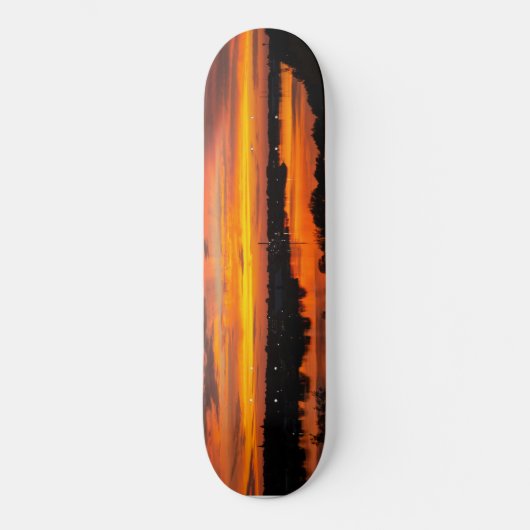 Skateboard mit Sonnenuntergang (Vorderseite)