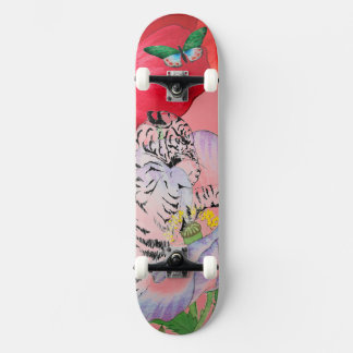SKATEBOARD MIT TIGER UND POPPIES