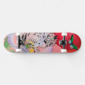 SKATEBOARD MIT TIGER UND POPPIES (Horizontal)