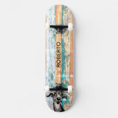 Skateboard mit verwittertem Holz (Vorderseite)