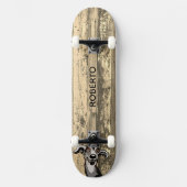 Skateboard mit verwittertem Holzdesign (Vorderseite)