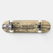 Skateboard mit verwittertem Holzdesign (Horizontal)