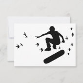 Skateboard mit Vögeln Einladung (Vorderseite)